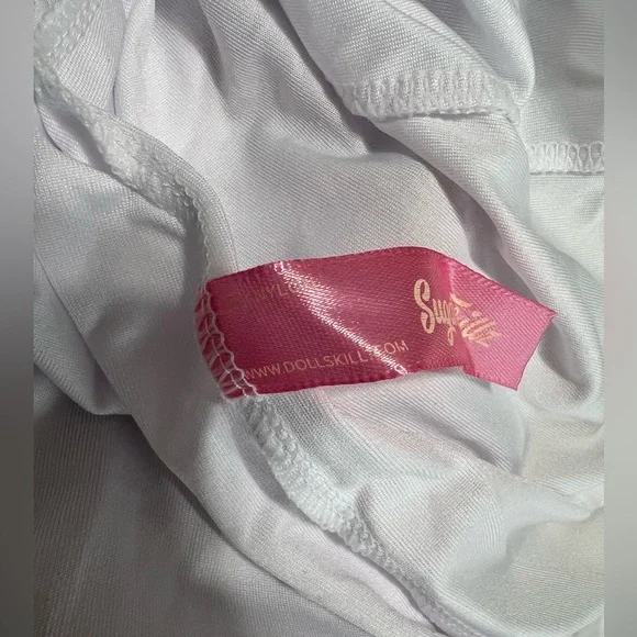 Sugar Thrillz White Floral Corset Mini Dress Coquette Fairycore Y2K NWT XL - Picture 7 of 11